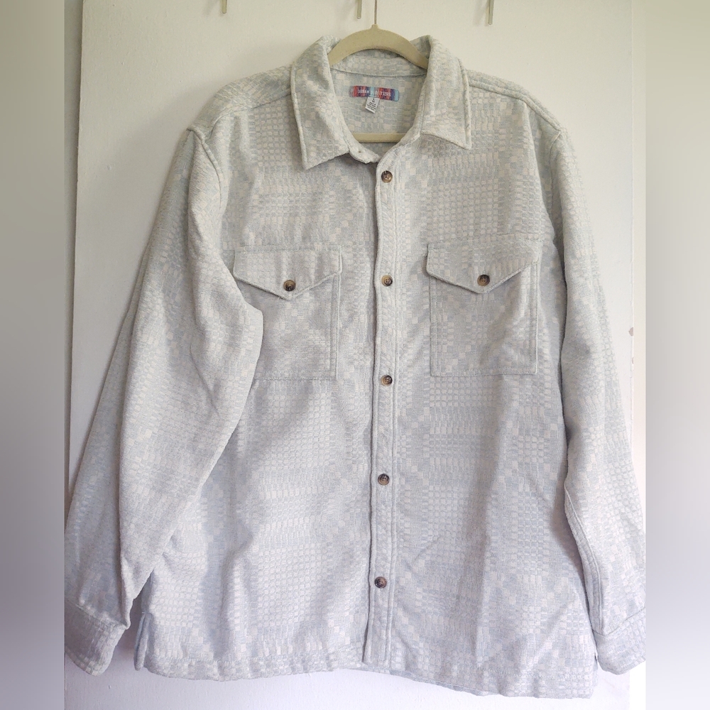 Urban Outfitters Men's Button Down Checkered Plaid Print Shirt Size: L